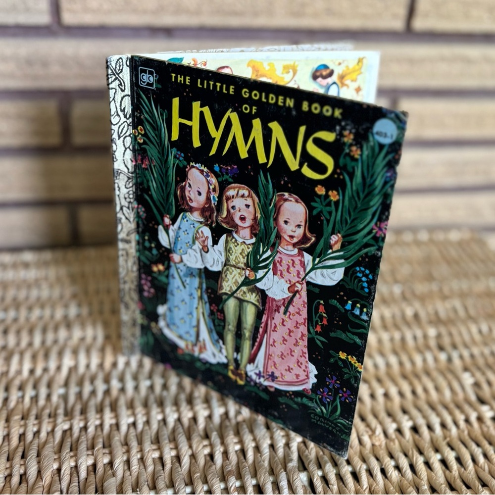80's "The Little Golden Book of Hymns" - Kids Book - Religious Songs Book